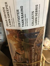 Lawn Sweeper XL Tow Behind 50 Inch 26 Cubic Foot Tractor Mower Attachment Hopper