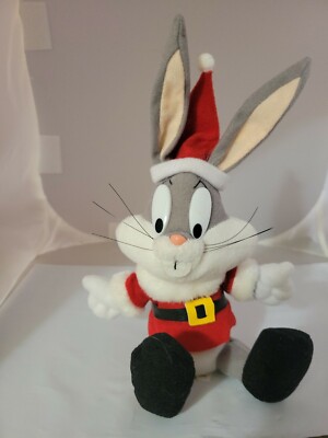 1998 Looney Tunes Bugs Bunny as Santa Claus Christmas Plush rare