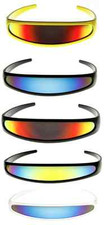 Futuristic Narrow X-men Cyclops Color Mirrored Lens Visor Sunglasses