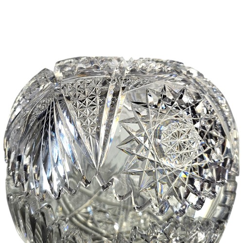 ABP American Brilliant Cut Glass Bowl Hob Stars Fans Sawtooth Scalloped 8" - Picture 8 of 14