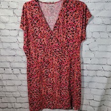 Nine West Pink Floral Faux Wrap Dress, Size XXL