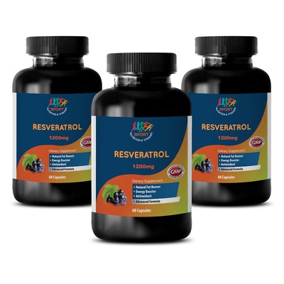 Anti-Aging - Resveratrol Supreme 1200 - Fat Oxidation - Antioxidant - 3 B 180 Ct