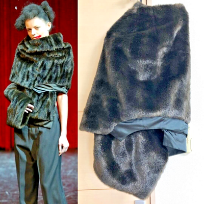Junya Watanabe Comme des Garçons Faux Fur Asymmetrical Jacket FREE 