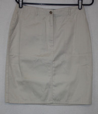Talbots Sz 8 Beige Lightweight Cotton Pencil Skirt