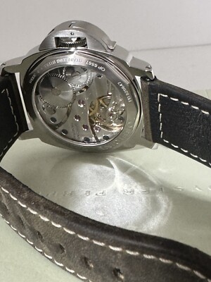 Panerai Luminor Marina 44mm Black Dial Steel Mens Watch PAM00111 H