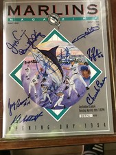 Florida Marlins 1994 Opening Day Magazine Autographed By Starting Line Up