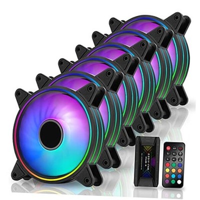 Moonlight 120mm RGB Case Fan with Fan Hub X and Remote,Motherboard Aura