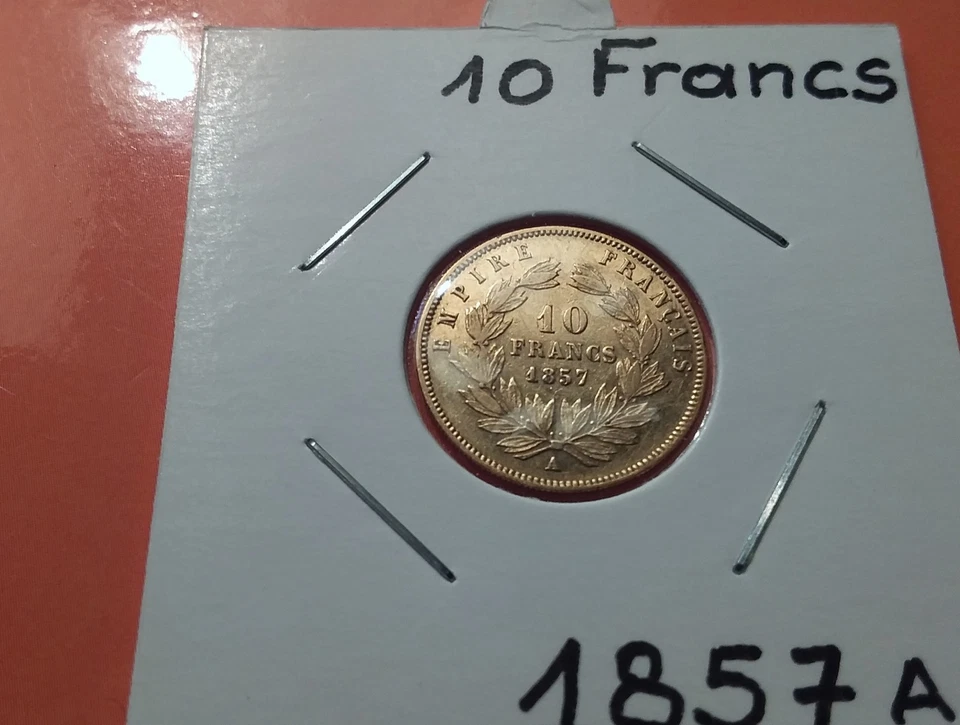 10FRANCS OR . NAPOLÉON III . TN . 1857 A . TB + . - Photo 1/2