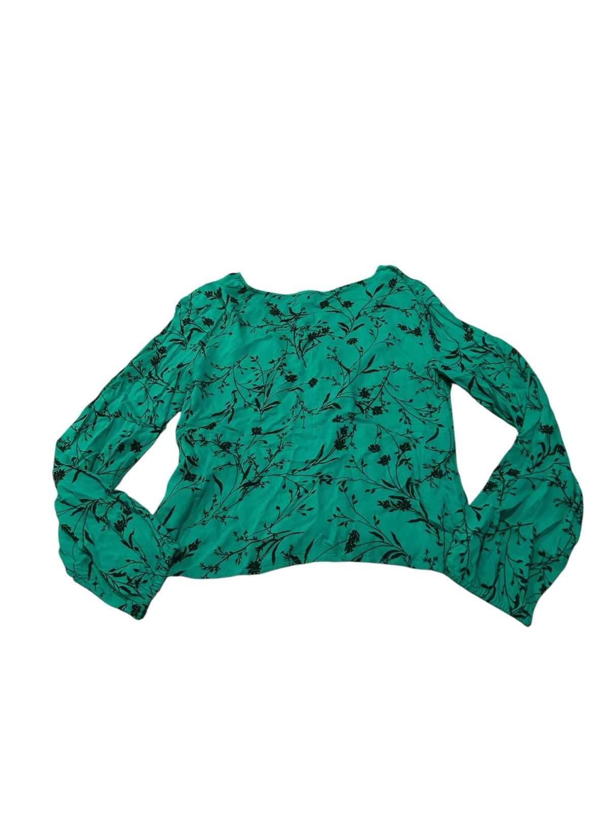 Abound Green Floral Button Down Medium - image 4