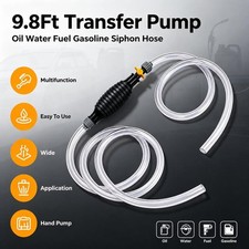 9.8ft Oil Water Fuel Gasoline Transfer Hand Pump Siphon Hose Multifunction Pump
