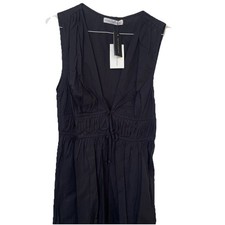 Faithfull the Brand Andressa Black cotton Dress Size xl net a porter 