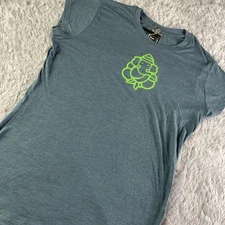 Third Eye Threads Shirt Womens Large Blue Green Yoga Elephant Athleisure Active