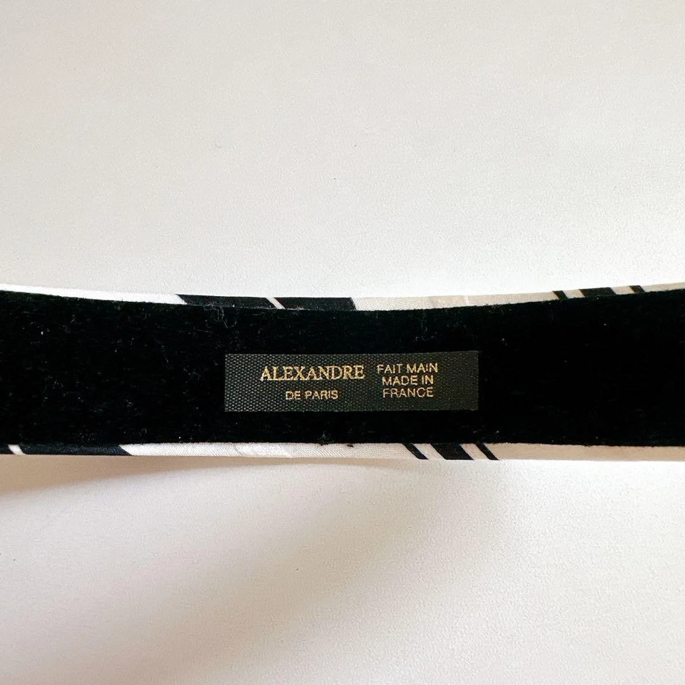 Diadema ALEXANDRE DE PARIS rayas blancas negras Foto 3 de 4