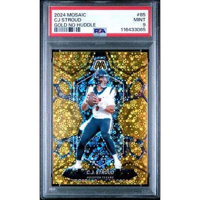 2024 Panini Mosaic #85 C.J. Stroud Mosaic No Huddle Gold PSA 9 10/10 Bookend