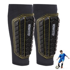Soccer Shin Guards for Kids Youth Adult, Calf X-Large, Black Yellow
