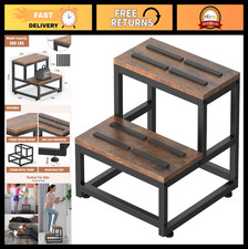 2 Step Stool for Adults Kids - Bedside Step Stool for High Beds, Non-Slip Desi