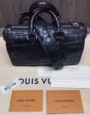 スグル　LOUIS VUITTON Louis Vuitton N80738 XS Keepall Bandouliere Bag Blue Alligator