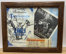 Bela Fleck And The Flecktones 2003 Signed Program And Concert Ticket Framed Bela Fleck And The Flecktones 2003 Signed Program And Concert Ticket Framed