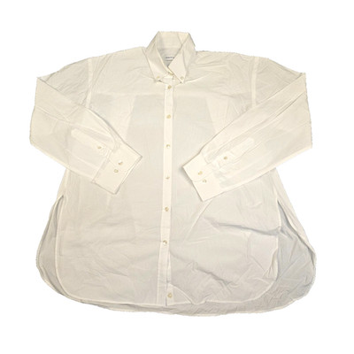 Scanlan Theodore Shirt women 8 White button up long sleeve 100% cotton size 8 AA