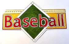 Baseball Title Sign RETIRED My Mind's Eye Die Cut *slight bend bottom see pic
