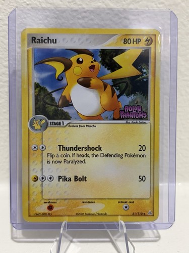 EX Holon Phantoms Holo Stamped Raichu Pokemon Card 51/110