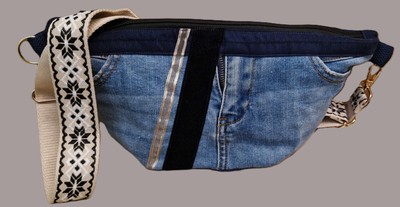 Handarbeit *Unikat*  große Bauchtasche Hüfttasche  Patchwork  Jeans Upcycling
