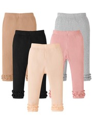 Baby Girl Pants 6 9 12 Months Girl Pants 5 Pack Newborn Infant Girl Black Pin...