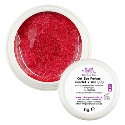5g Cat Eye Farbgel ROT. Scarlet Vision (38) Cat Eye Farbgel,  Magnetgel