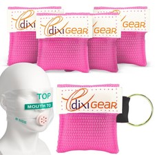 Ever Ready First Aid CPR Mask for Pocket or Key 5 Count Pack of 1 , Pink