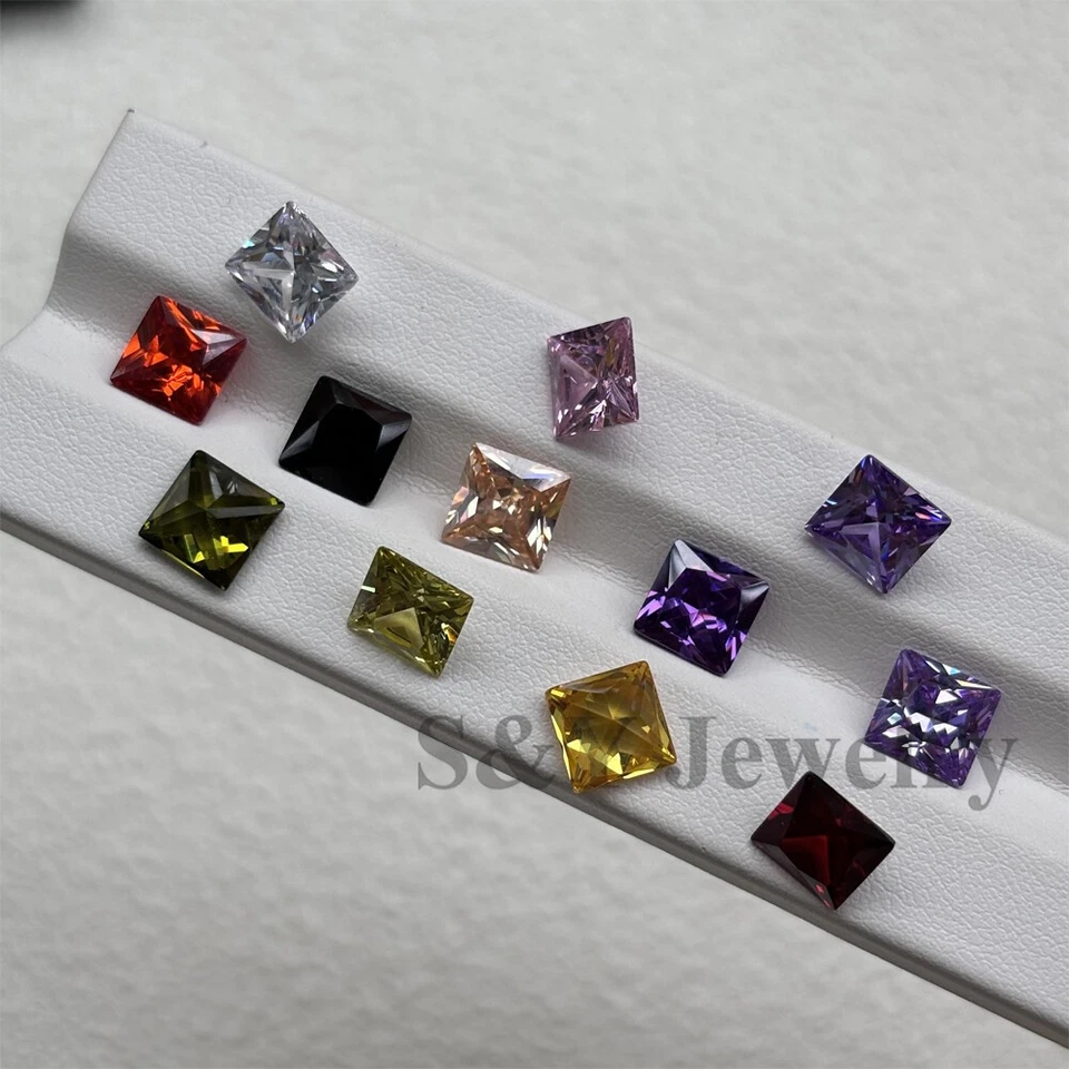 Batch 10pccs 1.5x1.5mm-15x15mm CZ Square Multicolored Loose Cubic Zirconia - Image 2 of 4