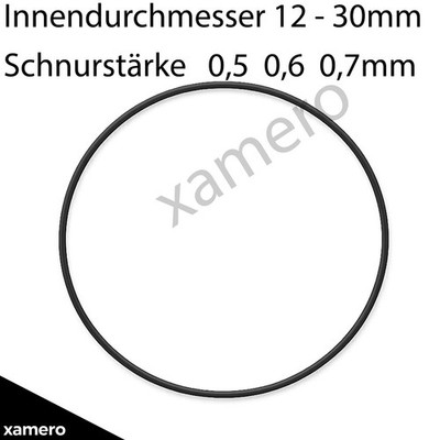 Deckeldichtring Dichtung Uhrendichtung Ø 12 - 30mm Schnurstärke 0,5 0,6 0,7mm