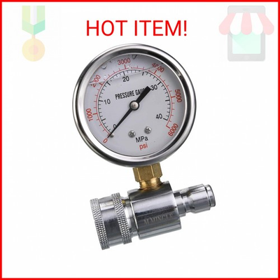 #ad M MINGLE Pressure Washer Gauge Kit 3 8 Inch Quick Connect 6000 PSI $28.59
