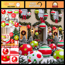 12 Pcs 24" Giant Inflatable Christmas Balls - Outdoor Blow Up Holiday Decor