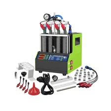 MR CARTOOL Ultrasonic Fuel Injector Tester Cleaner Machine Kit with 4 Cylinde...