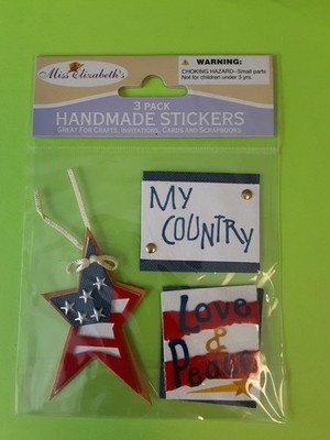 Miss Elizabeth's patriotic 3D sticker pkg (free ship $20 min US only)