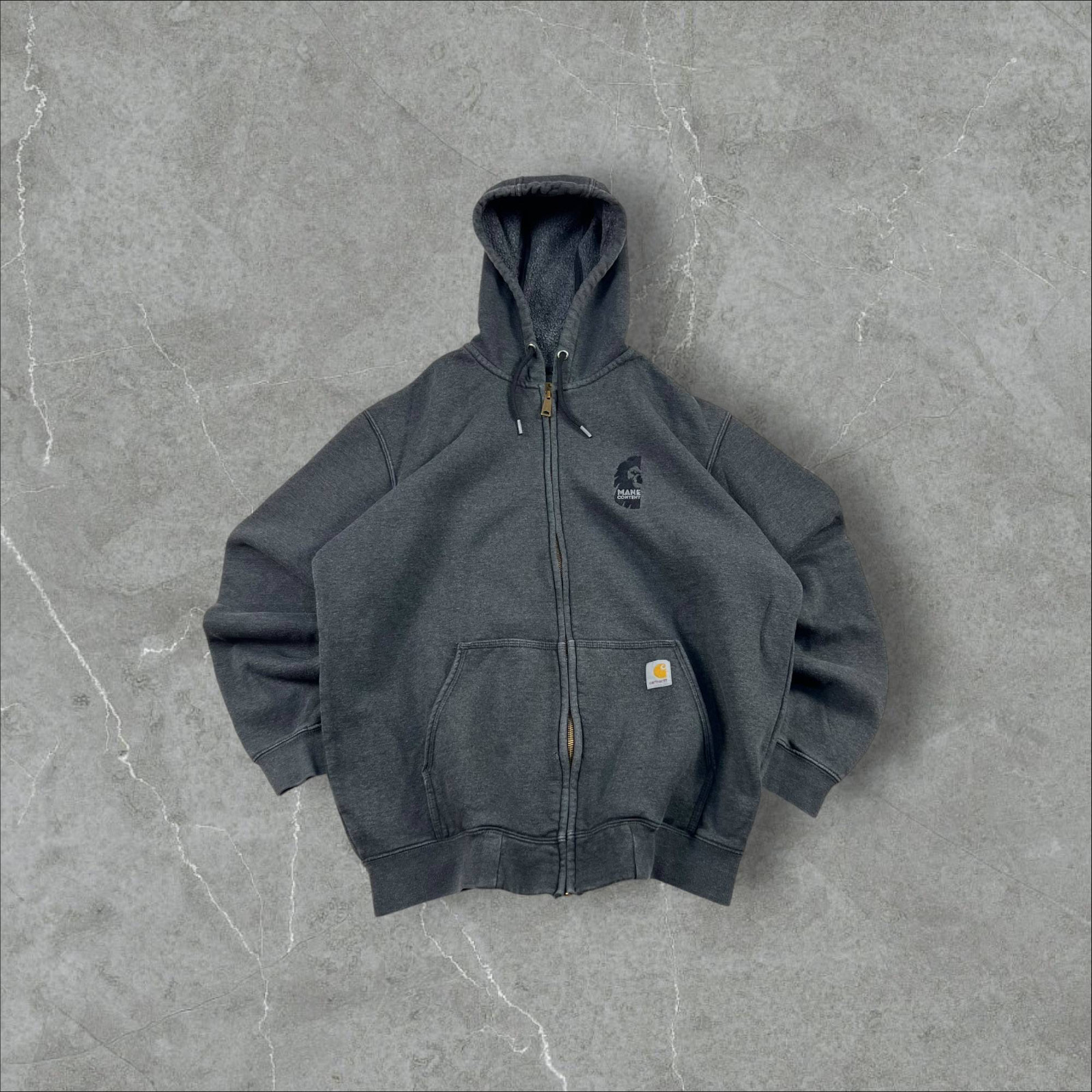 Felpa Carhartt con la zip Original Fit vintage grigia taglia L