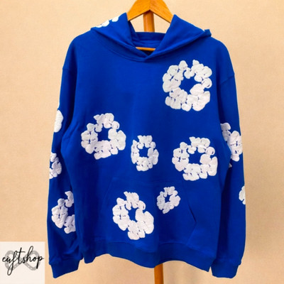 Denim Tears Merch Cotton Strass Blau Sweatshirt Hoodie Größe M