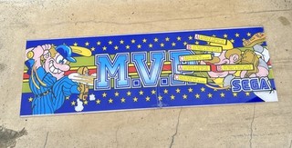 Cracked Taped Sega Mvp Original plexiglass arcade game sign marquee If23