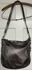 Coach Zoe Silver Gray Metallic Hobo Shoulder Purse Handbag F-14706 EUC W Strap
