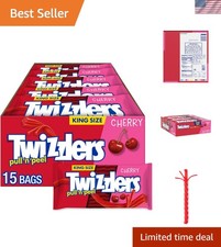 Bulk Cherry Flavored Twizzlers Pull 'N' Peel - 4.2oz Packs, Perfect for Gifting