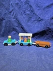 Vintage 1984 Fisher Price Little People Zoo Tram 916 Blue 3 Car Train 4 Figures