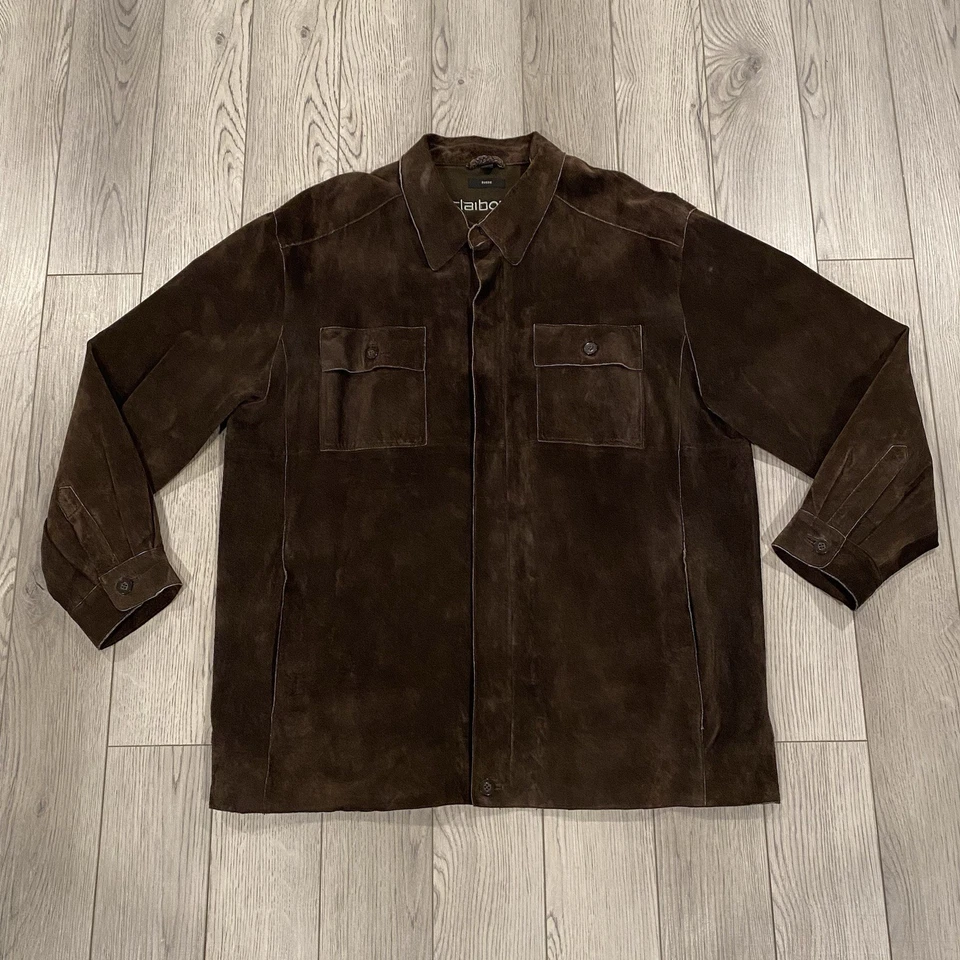 Chaqueta de Gamuza Claiborne De Colección Para Hombre Talla XL Cuero Marrón Oscuro Chaqueta con Cremallera Foto 3 de 4