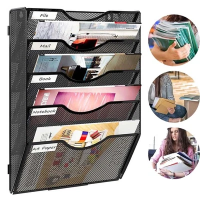 Zeitschriftenhalter wand Prospekthalter Zeitungsablage 5 Fächer Metall 1,25 kg - Bild 1 von 4