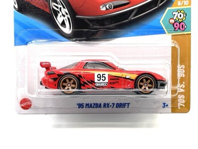 2025 Hot Wheels '95 Mazda RX-7 Drift #163 (red) SUPER CUSTOM WHEEL