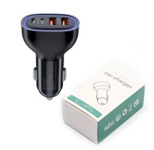 Auto Ladegerät USB-C & USB A Zigarettenanzünder 4in1 Ladeadapter KFZ Auto Ladegerät USB-C & USB A Zigarettenanzünder 4in1 Ladeadapter KFZ