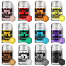 Luster Dust Edible, 12 Colors Edible Glitter Pack, Cocktail Food Glitter Edible