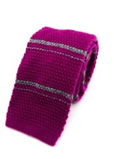  195 OVADIA  SONS - CASHMERE Blend Knit Pink Stripe - Tie