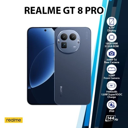 Realme GT 8 Pro 5G Android Mobile Phone 16GB+512GB/BLUE/Dual SIM/Global Ver.