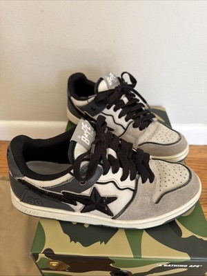 A Bathing Ape Bape Sta BAPE Sneakers US Size 9 Men 27 CM Black Grey