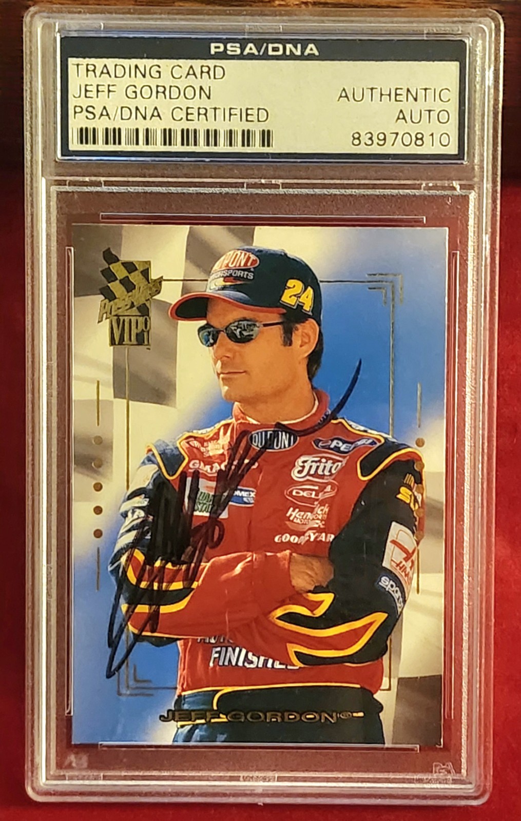 Jeff Gordon signed 2001 Press Pass VIP - #X12 Explosives PSA/DNA encapsulated